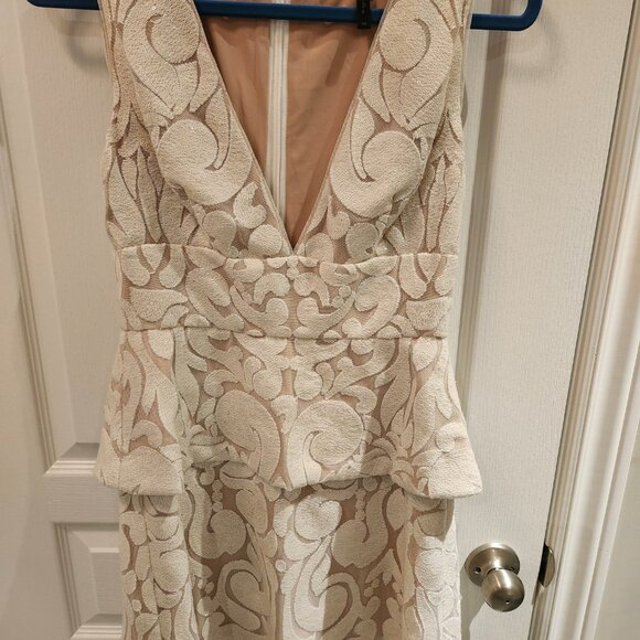 BCBG MAX Azaria Shimmery Cream Sequin Dress - Picture 2 of 7